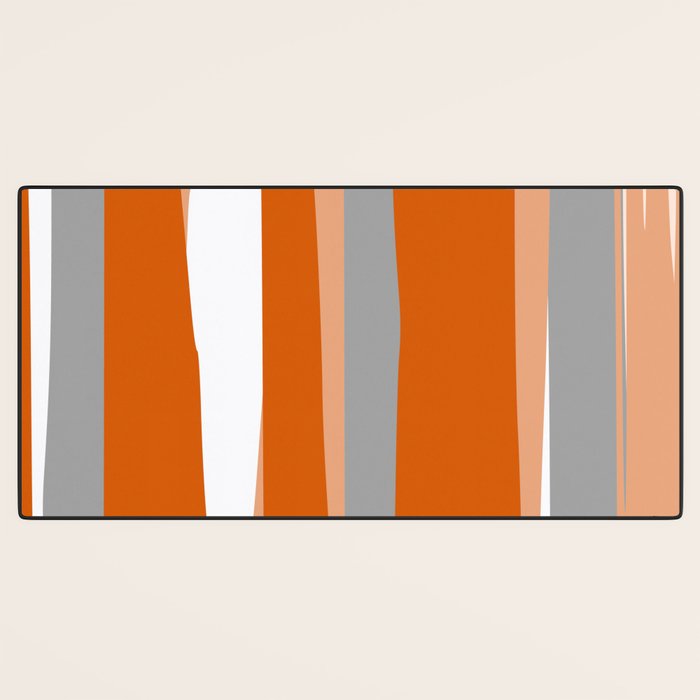 Stripes Abstract, Orange and Grey Desk Mat Gallery Image 3