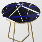 Seamless Abstract Royal Blue and White Lines Side Table Gallery Image 2