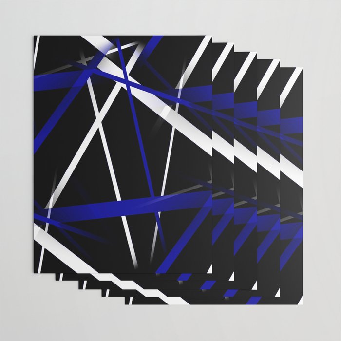Seamless Abstract Royal Blue and White Lines Wrapping Paper Gallery Image 3