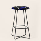 Seamless Abstract Royal Blue and White Lines Stool Gallery Image 1