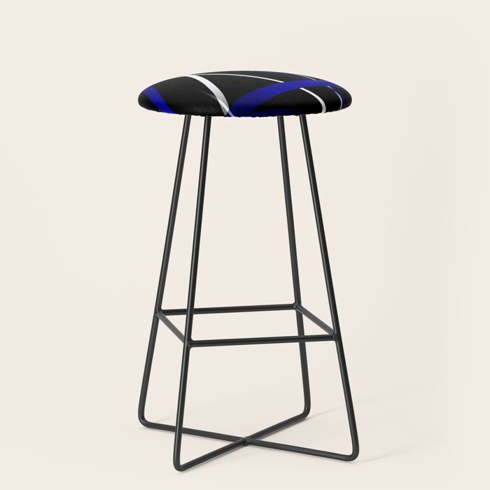 Seamless Abstract Royal Blue and White Lines Stool Gallery Image 1