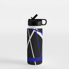 Seamless Abstract Royal Blue and White Lines Water Bottle Gallery Image 1