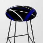 Seamless Abstract Royal Blue and White Lines Stool Gallery Image 2