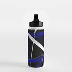 Seamless Abstract Royal Blue and White Lines Water Bottle Gallery Image 2