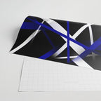 Seamless Abstract Royal Blue and White Lines Wrapping Paper Gallery Image 2