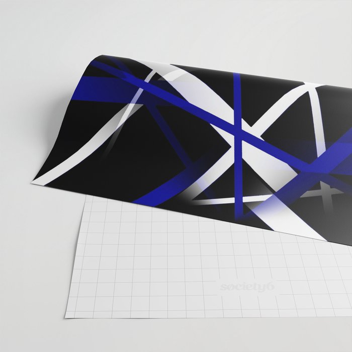 Seamless Abstract Royal Blue and White Lines Wrapping Paper Gallery Image 2
