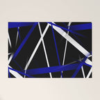 Seamless Abstract Royal Blue and White Lines Welcome Mat Gallery Image 1