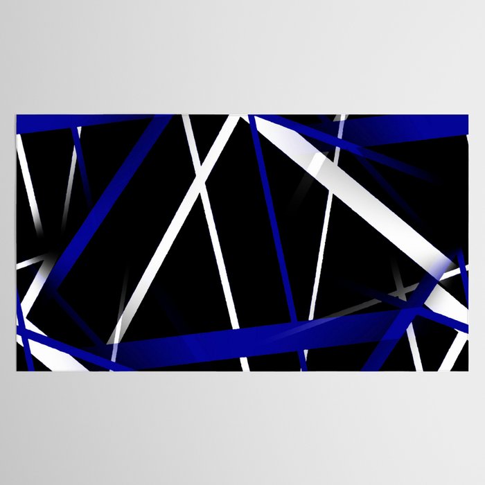 Seamless Abstract Royal Blue and White Lines Tablecloth Gallery Image 2