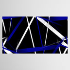 Seamless Abstract Royal Blue and White Lines Tablecloth Gallery Image 2