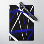 Seamless Abstract Royal Blue and White Lines Wrapping Paper Gallery Image 1