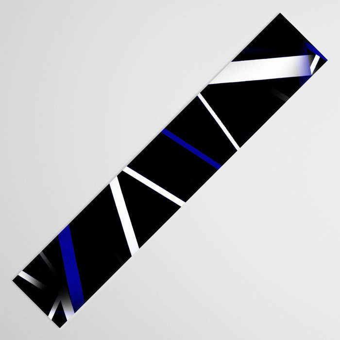 Seamless Abstract Royal Blue and White Lines Table Runner Gallery Image 3