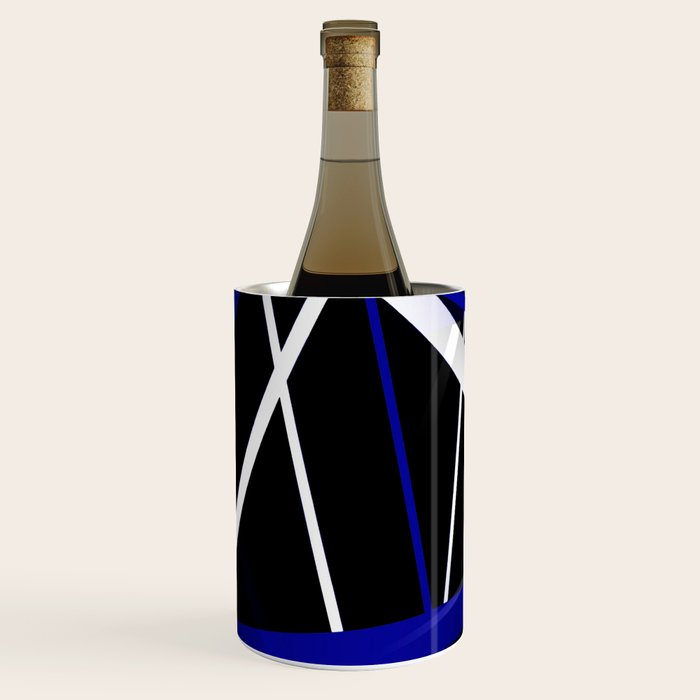 Seamless Abstract Royal Blue and White Lines Wine Chiller Gallery Image 1