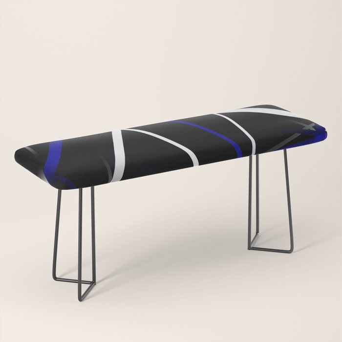 Seamless Abstract Royal Blue and White Lines Bench Gallery Image 1