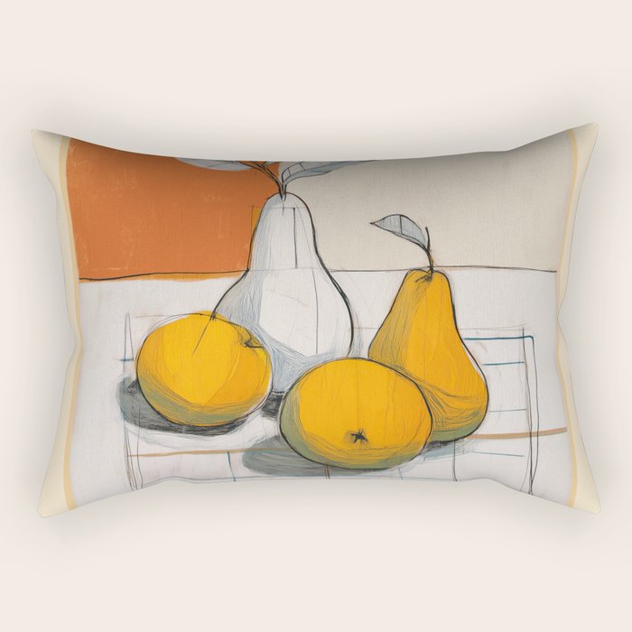 Modern Pear Still Life Rectangular Pillow Gallery Image 1