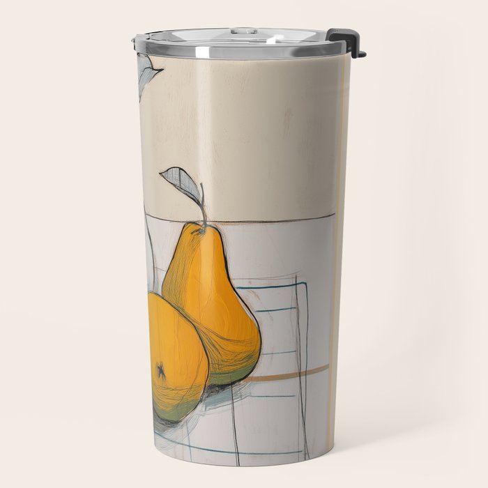 Modern Pear Still Life Travel Mug Gallery Image 2