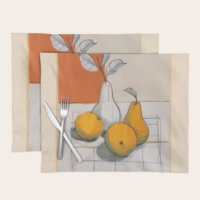 Modern Pear Still Life Placemat Gallery Image 1