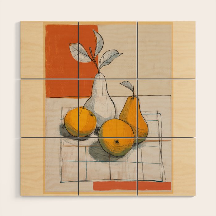 Modern Pear Still Life Wood Wall Art Gallery Image 1