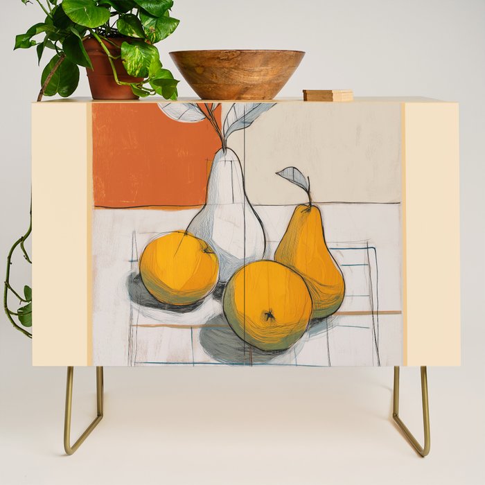 Modern Pear Still Life Credenza Gallery Image 1