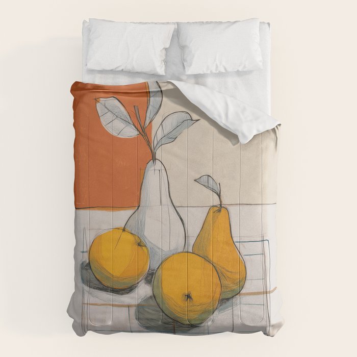 Modern Pear Still Life Comforter Gallery Image 6