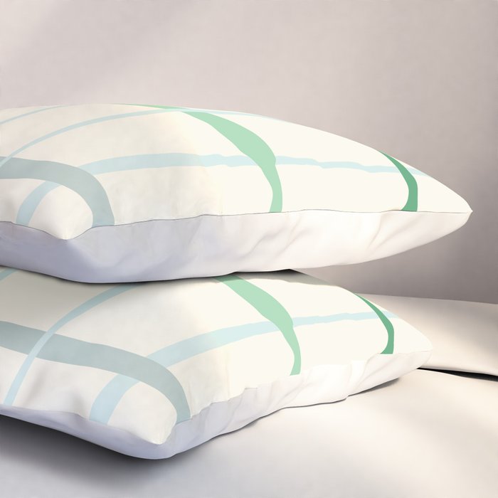 Summer lines mint Pillow Sham Gallery Image 3