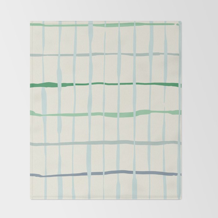 Summer lines mint Throw Blanket Gallery Image 2