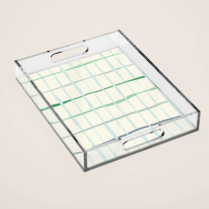 Summer lines mint Acrylic Tray Gallery Image 1