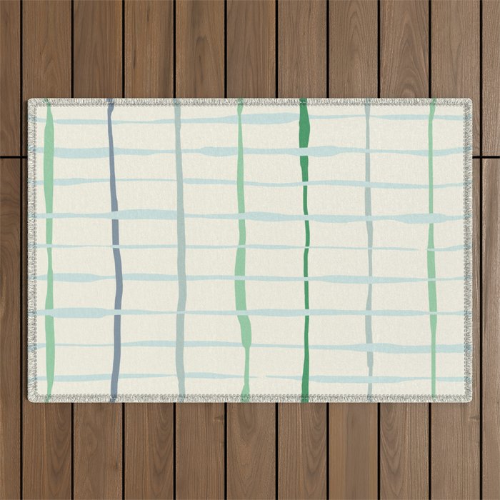 Summer lines mint Outdoor Rug Gallery Image 1