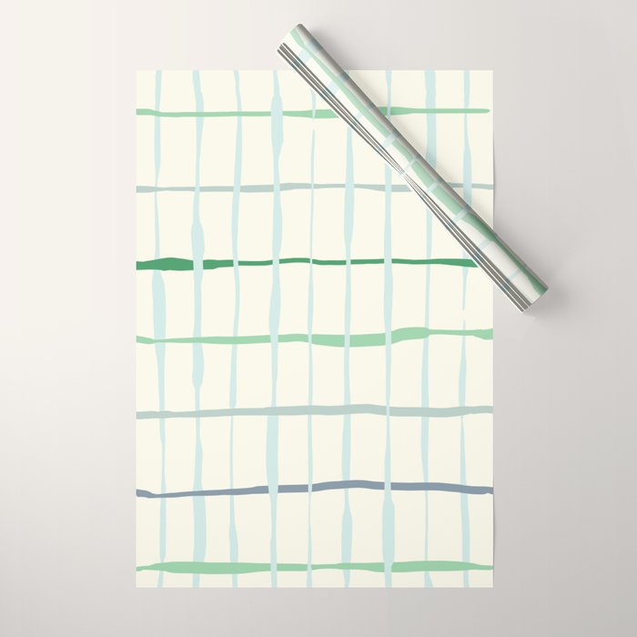 Summer lines mint Wrapping Paper Gallery Image 1