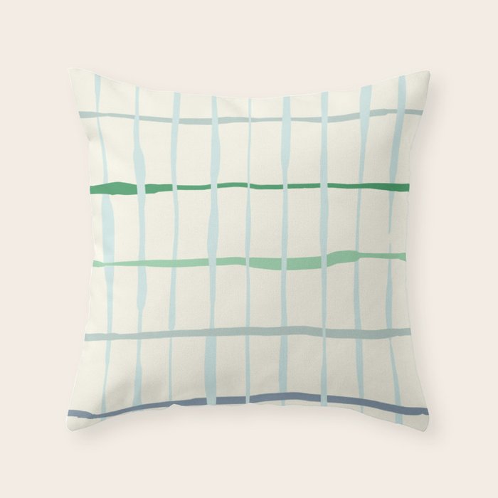 Summer lines mint Throw Pillow Gallery Image 6