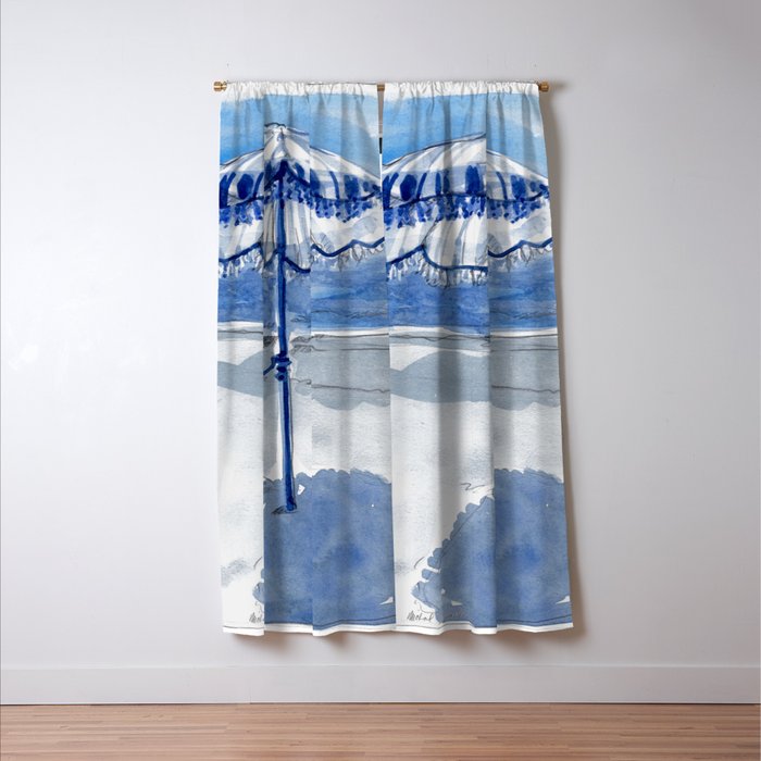 Blue Beach Umbrella Shade Window Curtain Gallery Image 3