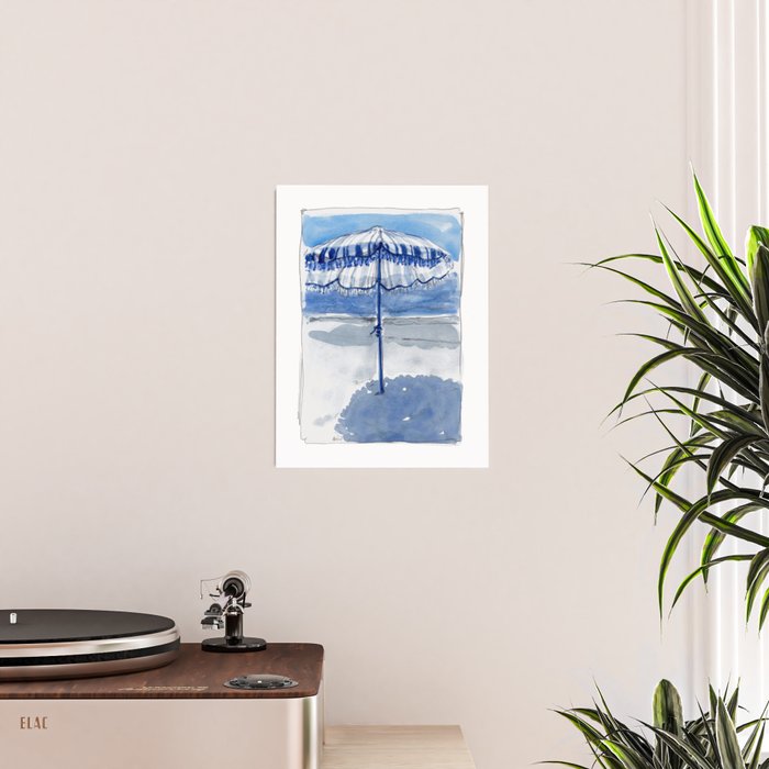Blue Beach Umbrella Shade Poster Gallery Image 2