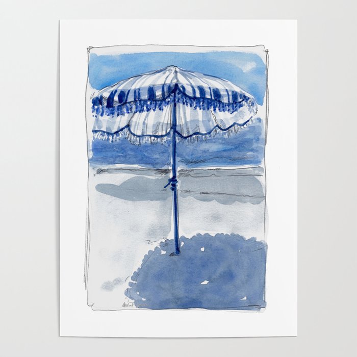 Blue Beach Umbrella Shade Poster Gallery Image 4