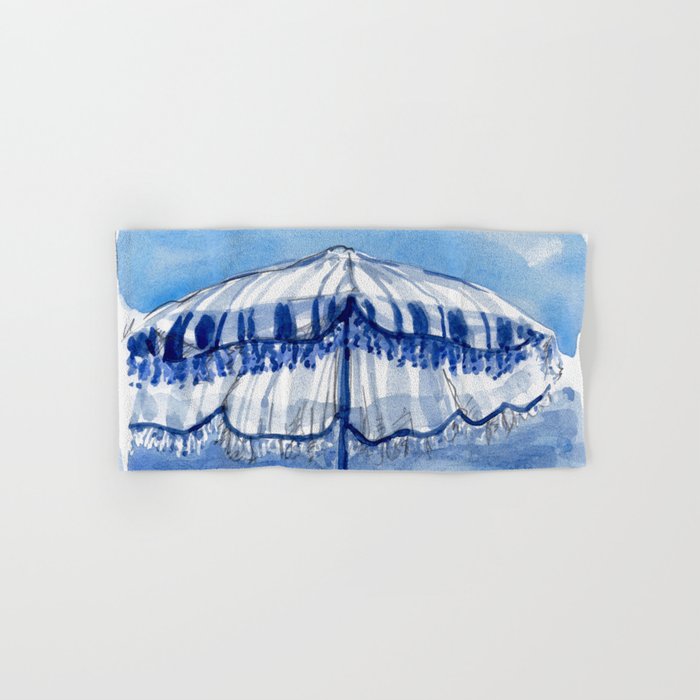 Blue Beach Umbrella Shade Bath Towel Gallery Image 1