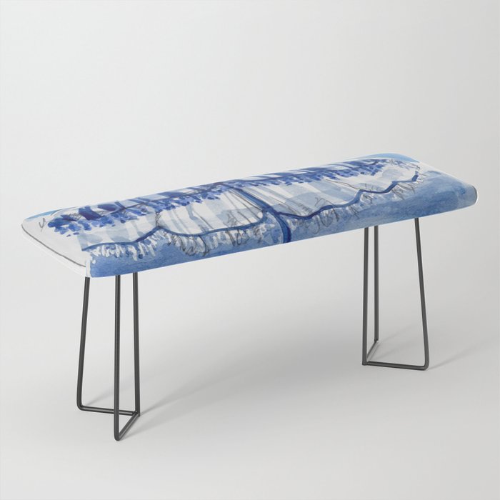 Blue Beach Umbrella Shade Bench Gallery Image 1