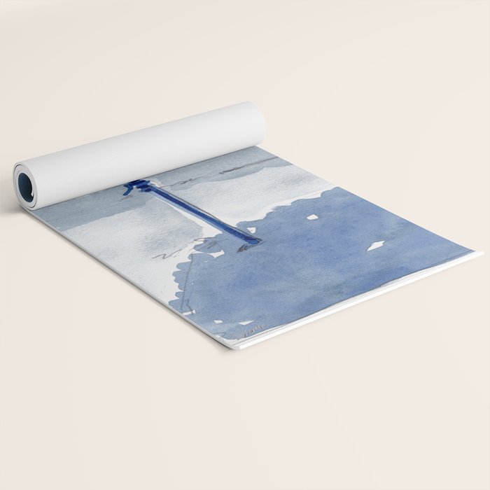 Blue Beach Umbrella Shade Yoga Mat Gallery Image 2