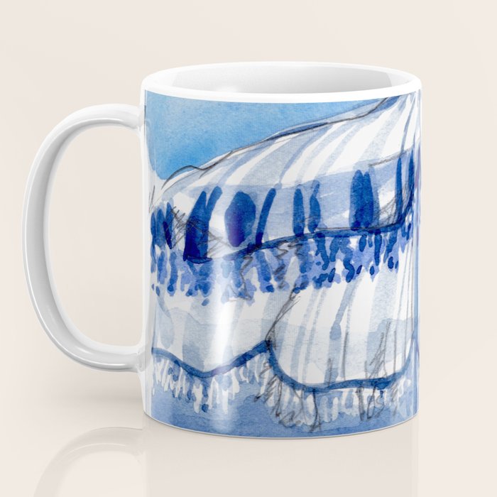 Blue Beach Umbrella Shade Coffee Mug Gallery Image 3