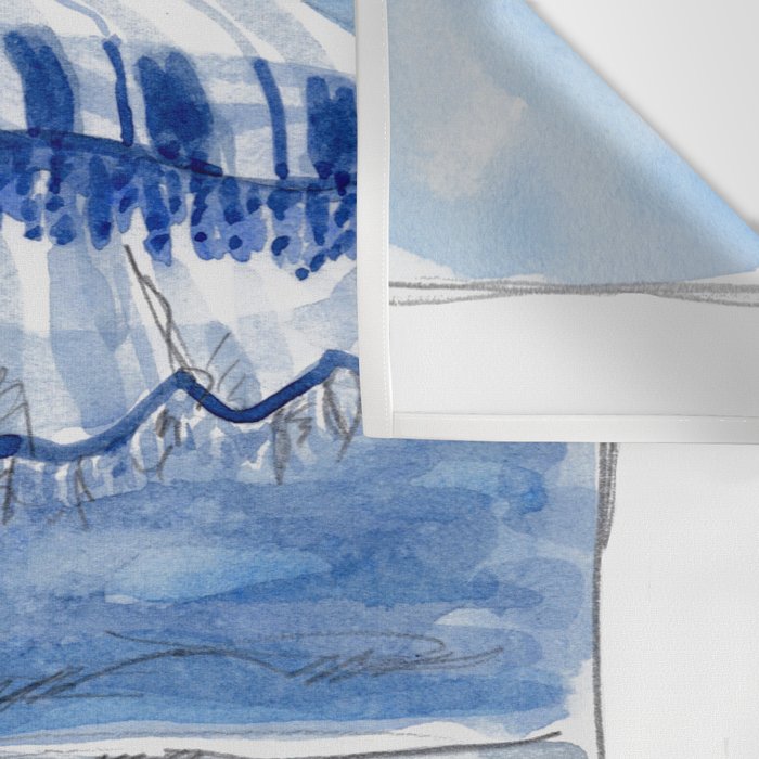 Blue Beach Umbrella Shade Wall Tapestry Gallery Image 3