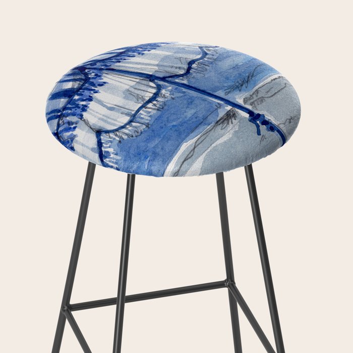 Blue Beach Umbrella Shade Stool Gallery Image 2