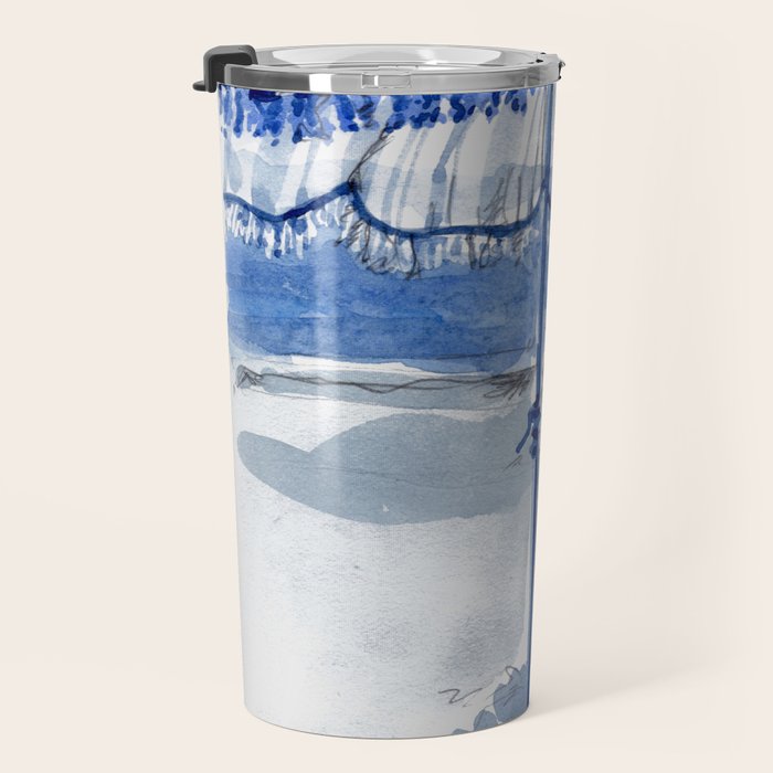 Blue Beach Umbrella Shade Travel Mug Gallery Image 3
