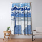 Blue Beach Umbrella Shade Window Curtain Gallery Image 5