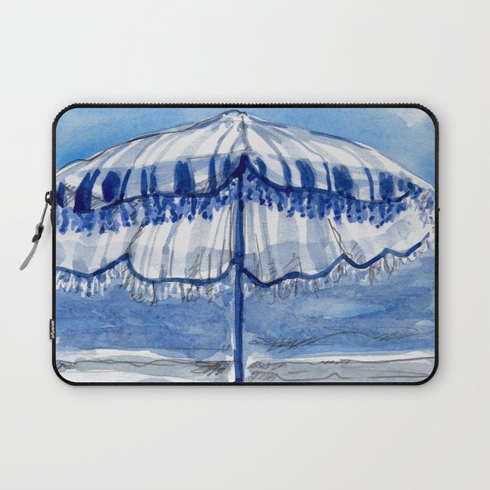 Blue Beach Umbrella Shade Laptop Sleeve Gallery Image 1