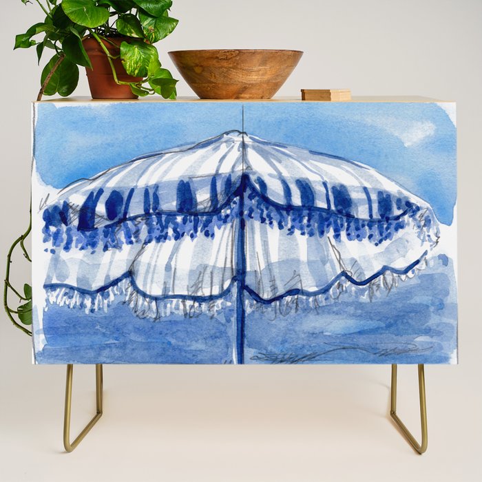 Blue Beach Umbrella Shade Credenza Gallery Image 1