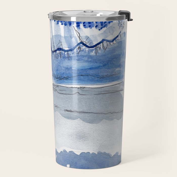 Blue Beach Umbrella Shade Travel Mug Gallery Image 2