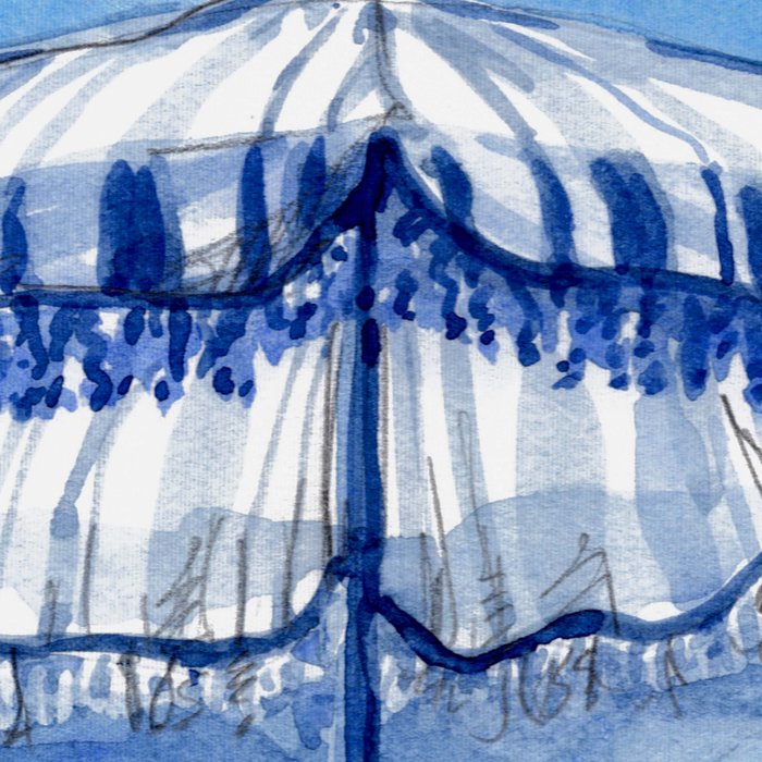 Blue Beach Umbrella Shade Coffee Mug Gallery Image 2