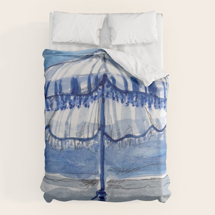 Blue Beach Umbrella Shade Duvet Cover Gallery Image 1