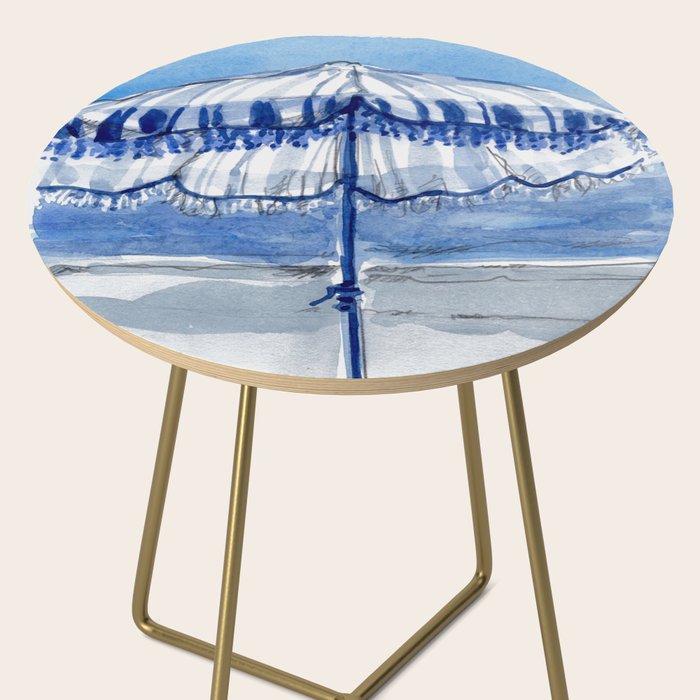 Blue Beach Umbrella Shade Side Table Gallery Image 2