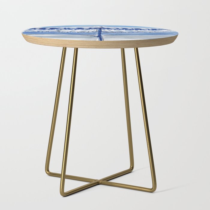 Blue Beach Umbrella Shade Side Table