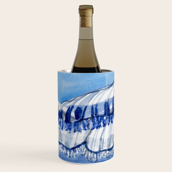 Blue Beach Umbrella Shade Wine Chiller Gallery Image 2