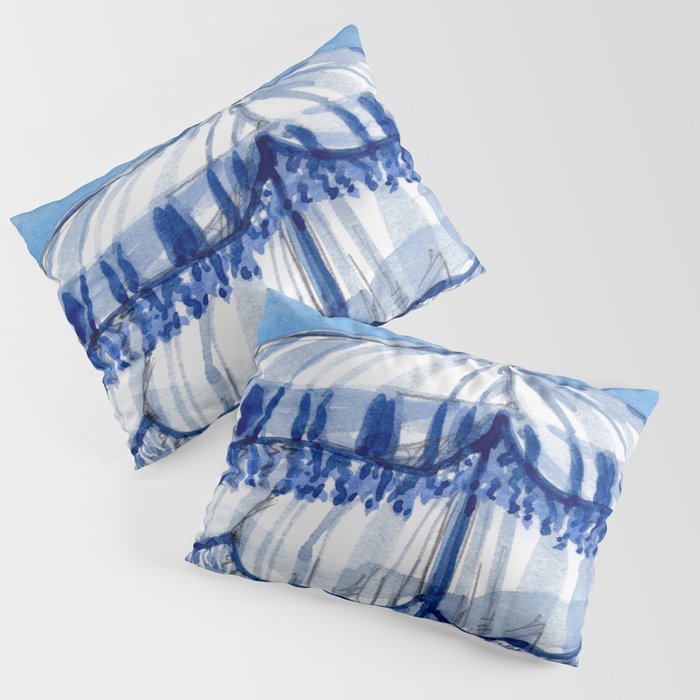 Blue Beach Umbrella Shade Pillow Sham Gallery Image 1