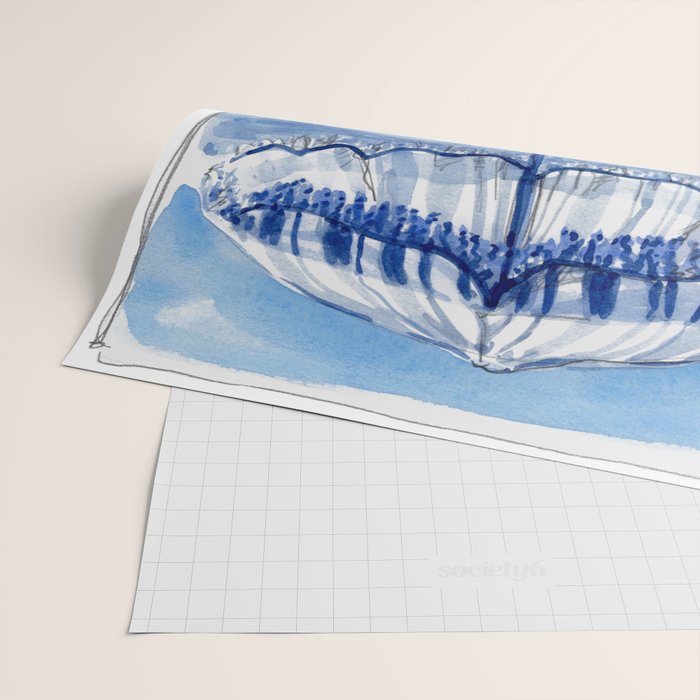 Blue Beach Umbrella Shade Wrapping Paper Gallery Image 2